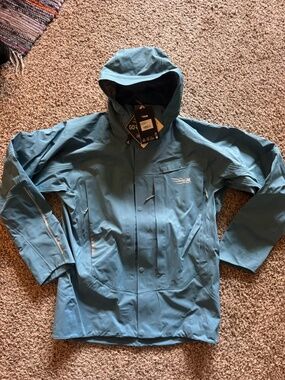 NWT Sitka Gore-Tex CAT-5 Jacket Rain Jacket, Blue, Men's Medium